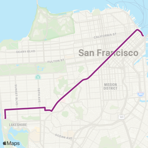 Muni Taraval map