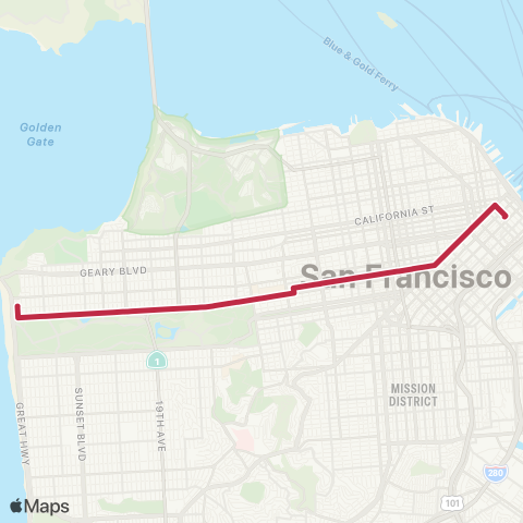 Muni Fulton Rapid map