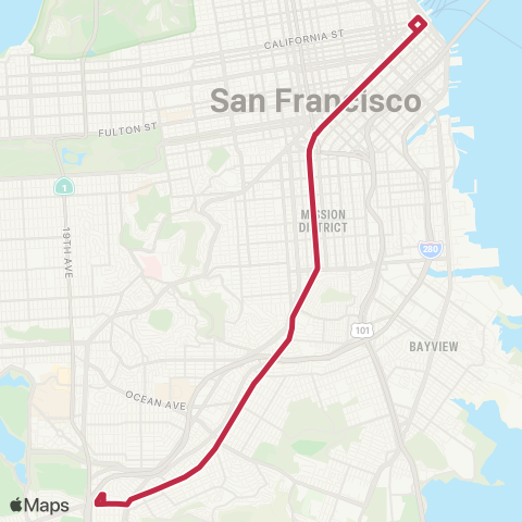 Muni Mission Rapid map