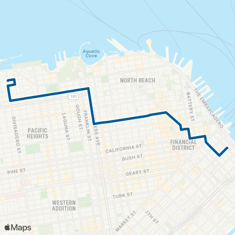 Muni Marina Express map