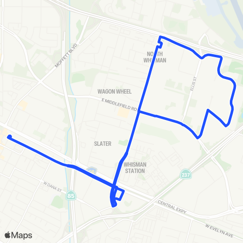 MVGO Whisman - Clyde - Middlefield map