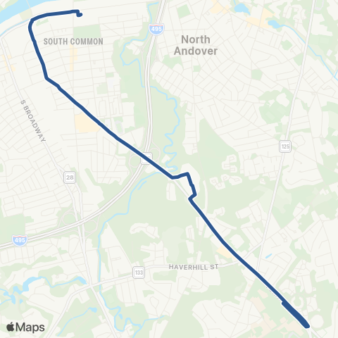 Meva Transit Woodridge via Colonial Hts N Andover Mall map