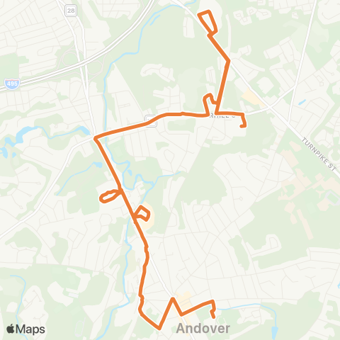 Meva Transit Andover Shuttle map