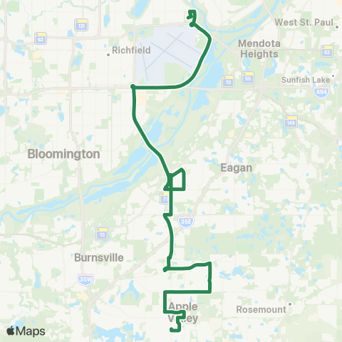 MVTA Apple Valley-Cedar Grove TS-VA Hospital map