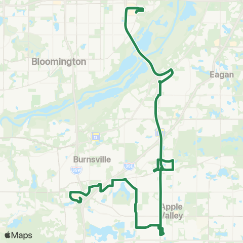 MVTA Burnsville Center-Apple Valley-MOA map