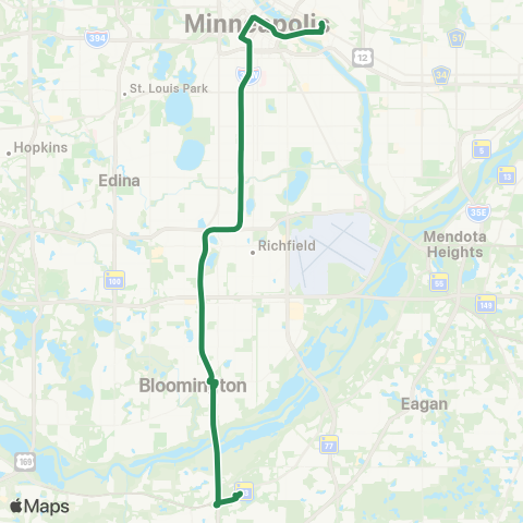 MVTA Burnsville-Mpls-U of M map