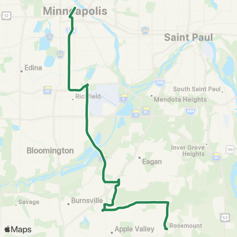 MVTA Rosemount-Apple Valley-Eagan-Mpls map