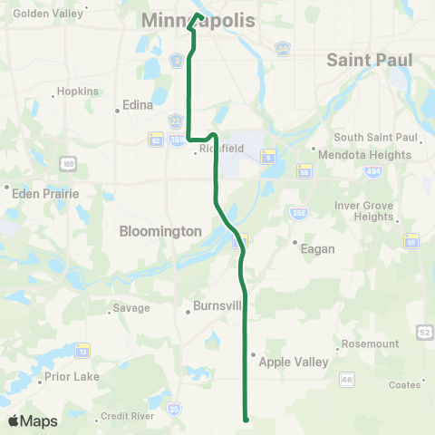 MVTA Lakeville-Apple Valley-Mpls map