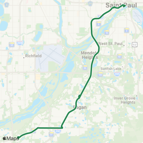 MVTA Apple Valley-Burnsville-Eagan-St Paul map