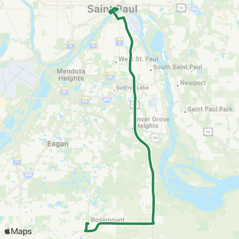 MVTA Eagan / Rosemount-St Paul map