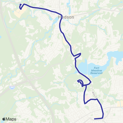 MetroWest RTA Hudson map