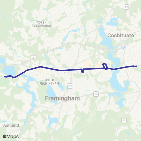 MetroWest RTA Mathworks Express Shuttle map