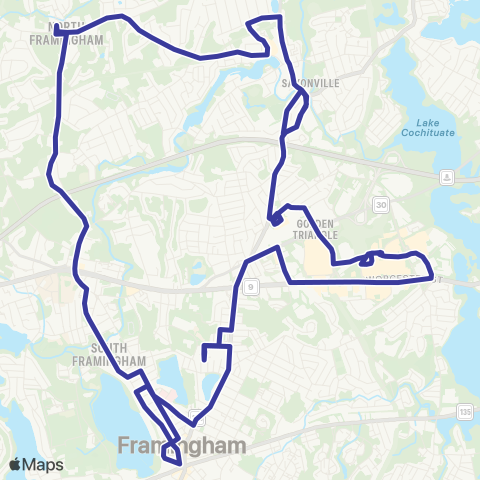 MetroWest RTA Route 3 map