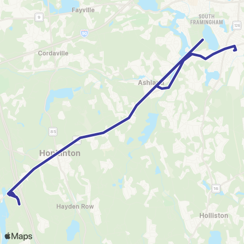 MetroWest RTA Ashland / Hopkinton map