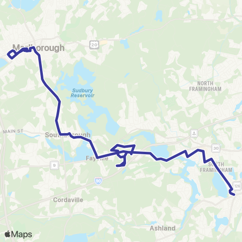 MetroWest RTA Route 7 map