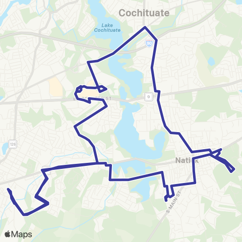 MetroWest RTA Route 10 map