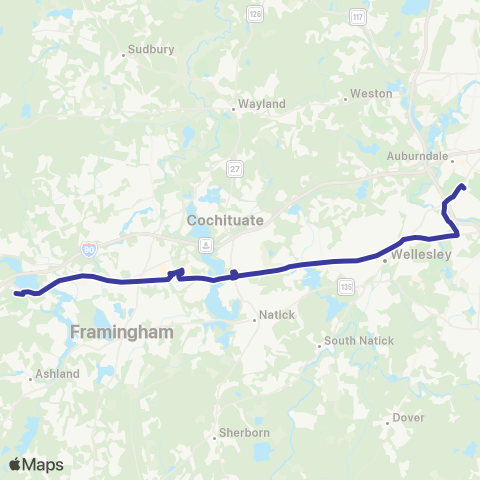 MetroWest RTA Green Line Connector map