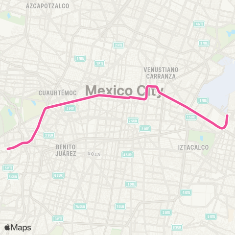 Metro Pantitlán - Observatorio map