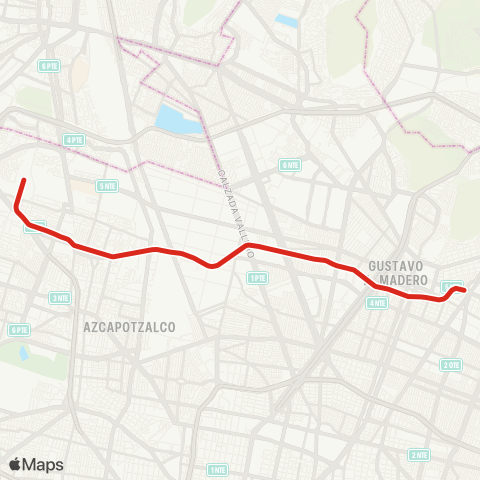 Metro El Rosario - Martín Carrera map