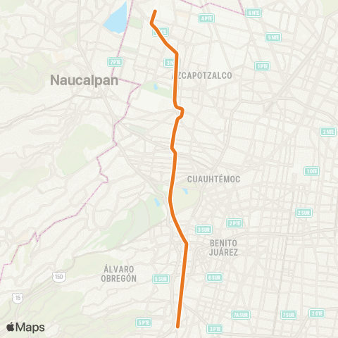 Metro El Rosario - Barranca del Muerto map