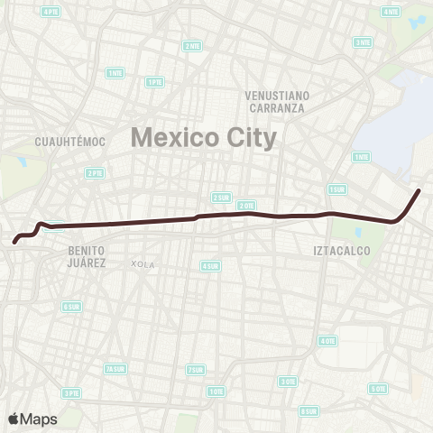 Metro Pantitlán - Tacubaya map