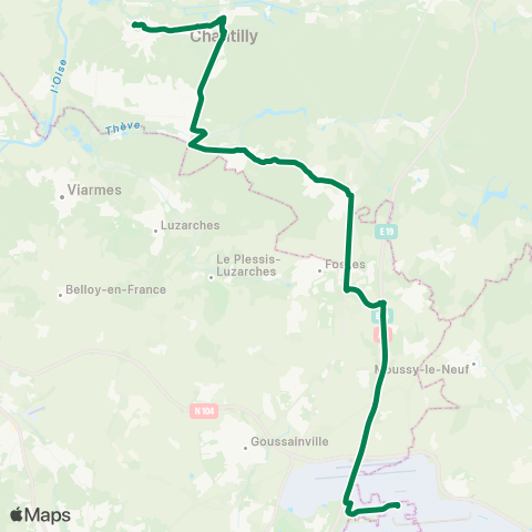 Aire'MOB Ligne Express Aire Cantilienne – Roissy CDG map