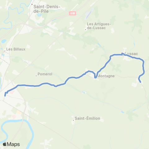 Nouvelle-Aquitaine Cars 33 Libourne - Puisseguin map