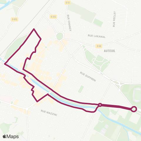 Citibus La Citadine 1 map