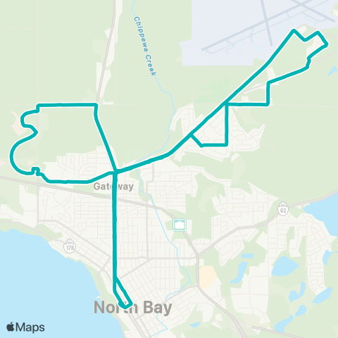 North Bay Transit Hornell / CFB Nbay map