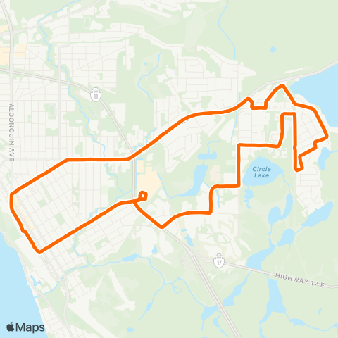 North Bay Transit Birchaven / Trout Lake map