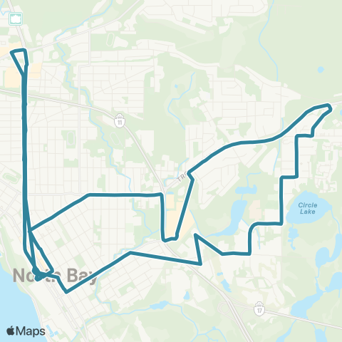 North Bay Transit Eastview-Algonquin map