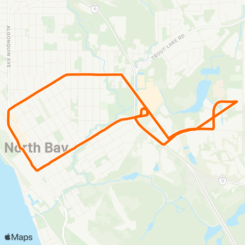 North Bay Transit Birchaven Overload map