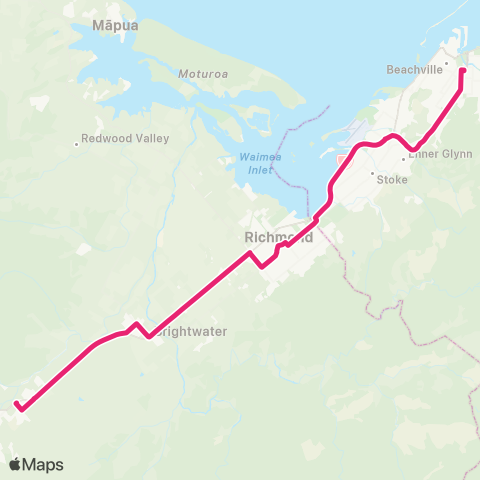 eBus Wakefield - Nelson map