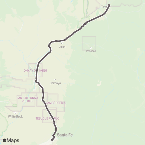 NCRTD Taos Express map