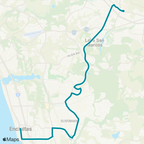 NCTD Encinitas - San Marcos map