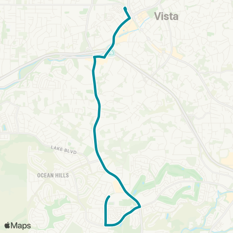 NCTD Vista TC - Rancho Buena Vista HS map