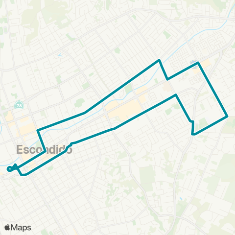 NCTD Escondido Circulator - Orange Glen HS map