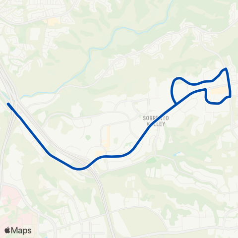 NCTD Sorrento Valley East Coaster Connection map