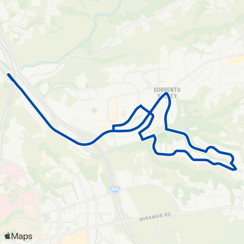 NCTD Carroll Canyon Coaster Connection map