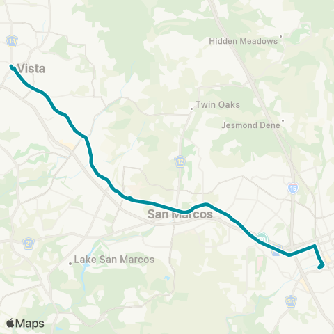 NCTD Vista - Escondido map