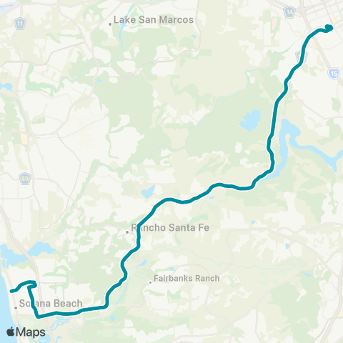 NCTD Escondido - Solana Beach map