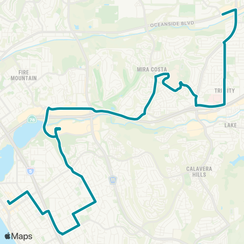 NCTD Carlsbad Village - College Sprinter map