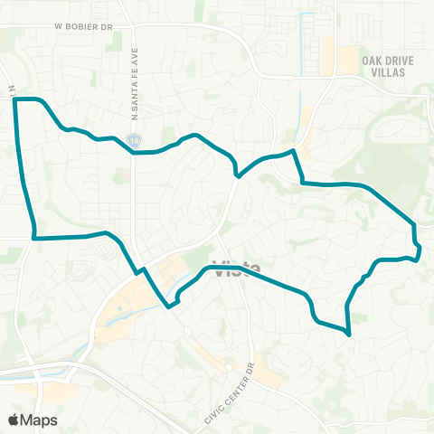 NCTD Vista Circulator map