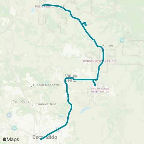 NCTD Escondido - Pala map