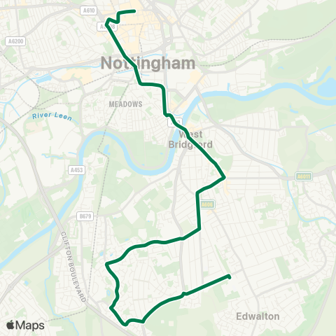 Nottingham City Transport  map