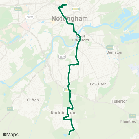 Nottingham City Transport  map