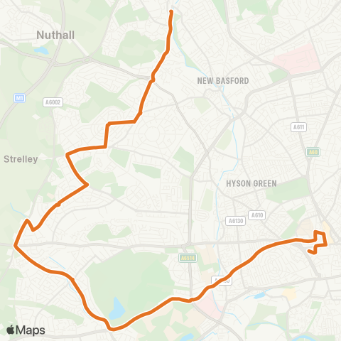 Nottingham City Transport  map