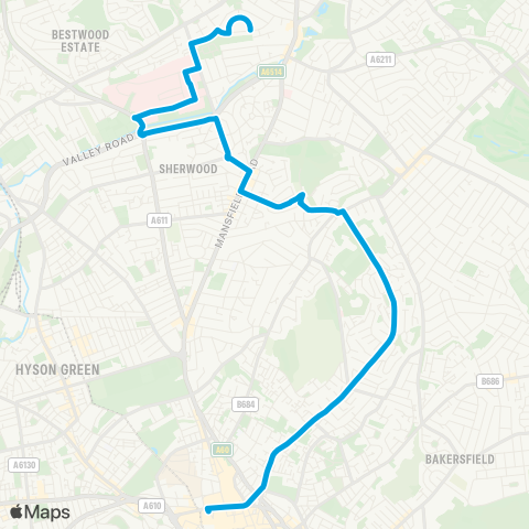 Nottingham City Transport  map