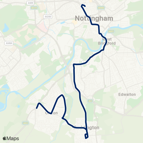 Nottingham City Transport  map