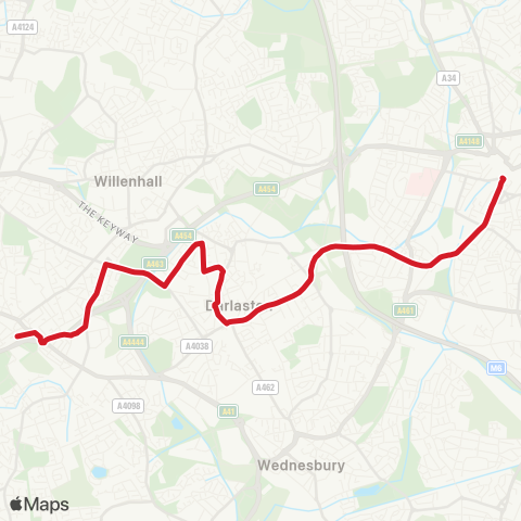 National Express West Midlands  map